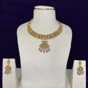 SSCH020 premium lakshmi jadau nakshi choker necklace